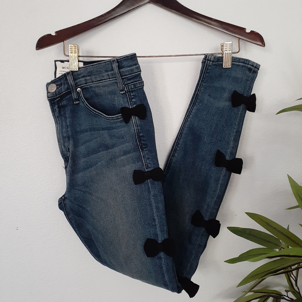 Anthropologie McGuire Bow Skinny Ankle Denim